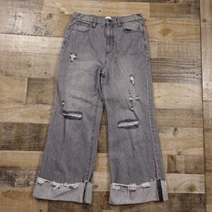 Alice + Olivia Jeans Amazing High Rise Boyfriend Jeans Raw Hem Cuff Women's 30